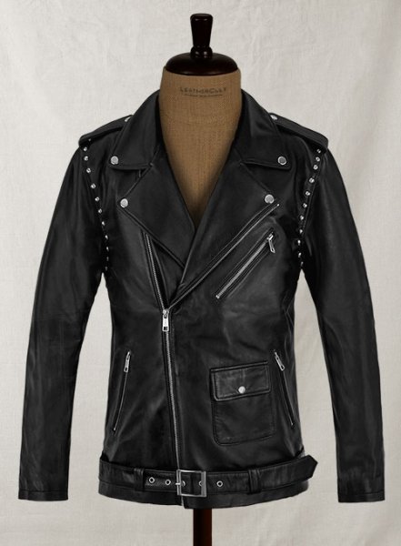 Basic Studded Leather Jacket