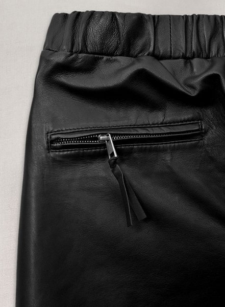 Black leather joggers discount zara