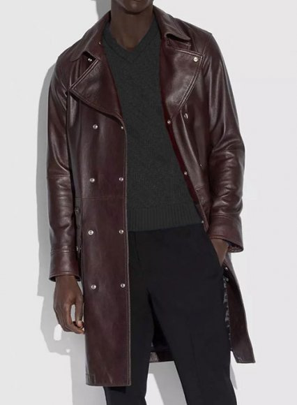 (image for) Belted Leather Trench Coat