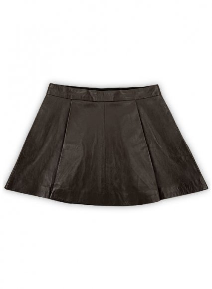 Brown Flounced Leather Skirt - # 141