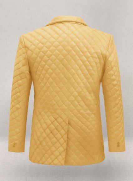 Yellow Bocelli Quilted Leather Blazer