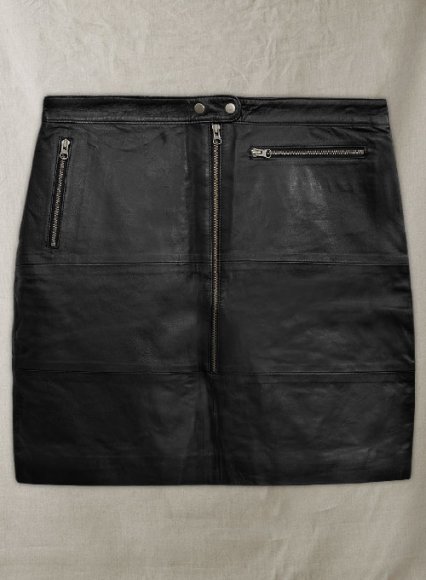 Black Claremont Leather Skirt - # 417 - XL Regular