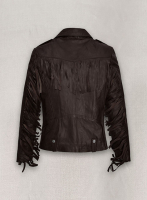 (image for) Soft Brown Washed & Wax Kendall Jenner Leather Jacket #3