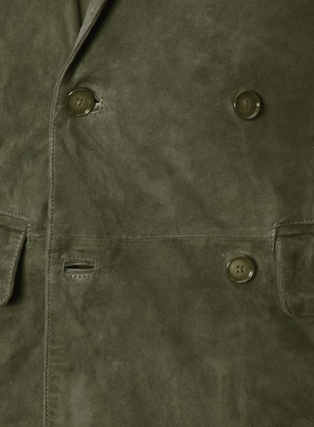 (image for) Woodland Green Suede Double Breasted Blazer