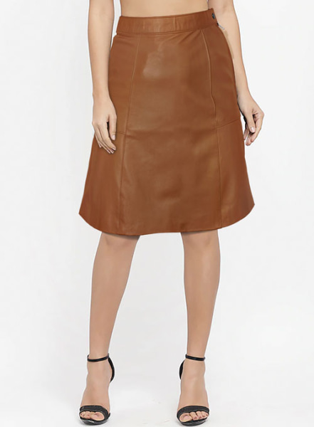 (image for) Soft Hunter Tan Diane Kruger Leather Skirt