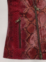 (image for) Bold Red Python Leather Jacket # 228