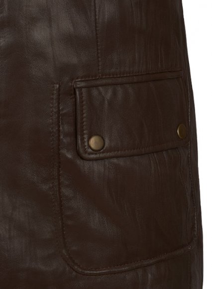 (image for) Wrinkled Brown Hugh Jackman Real Steel Leather Jacket