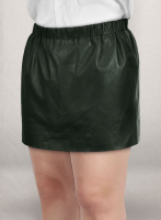 (image for) Soft Deep Olive Leather Skirt With Elastic Waist