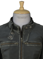 (image for) Rubbed Charcoal Leather Jacket # 217