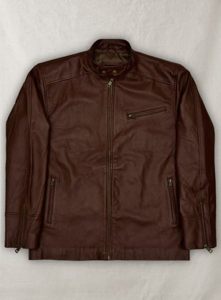 Bascilo Brown Leather Cycle Jacket #3 - 3XL