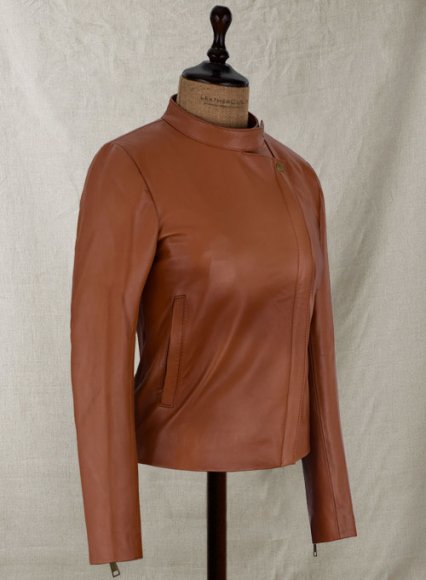 Terrain Brown Ellen Pompeo Leather Jacket #1