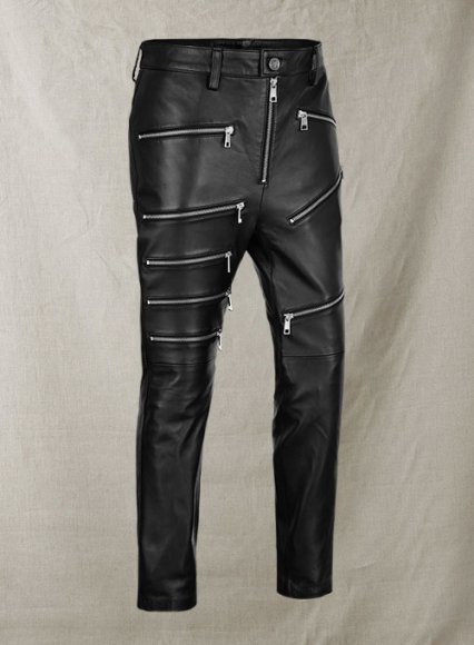 (image for) Leather Zipper Jeans - Style # 9