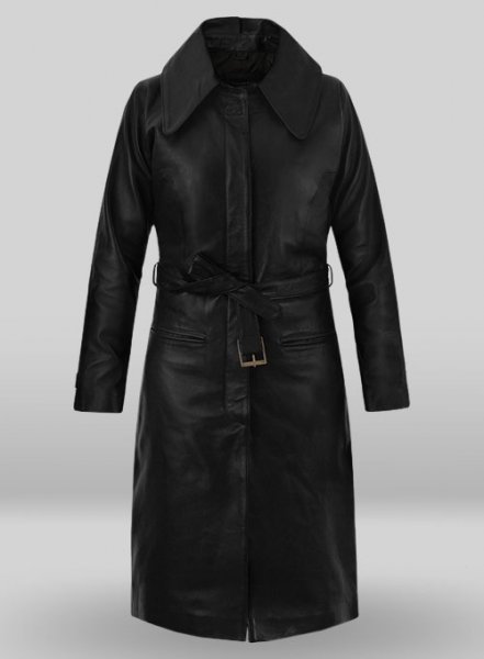 (image for) Katherine Waterston Fantastic Beasts Leather Long Coat