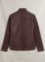 (image for) Thunder Storm Burgundy Biker Leather Jacket