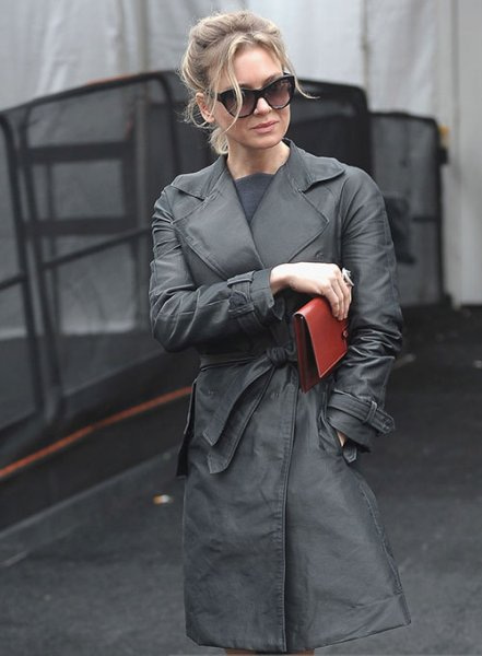 (image for) Renee Zellweger Leather Long Coat