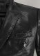 Snake Emboss Black Leather Blazer