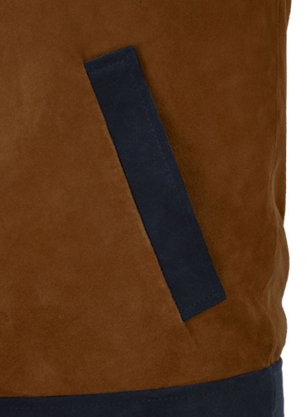 (image for) Soft Caramel Brown Suede Cristiano Ronaldo Leather Jacket #1