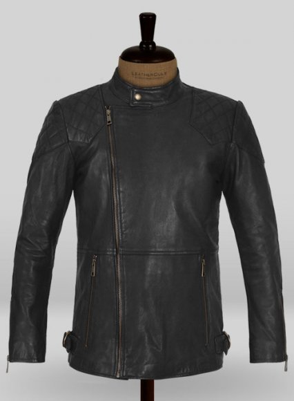 Soft Rich Black Washed & Wax Leather Jacket #613