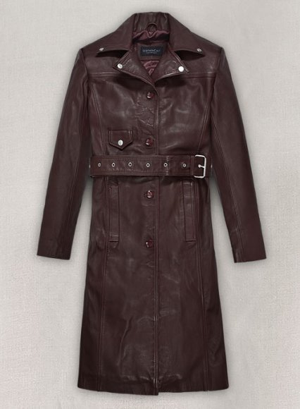 Long Leather Coat - World Wide Shipping