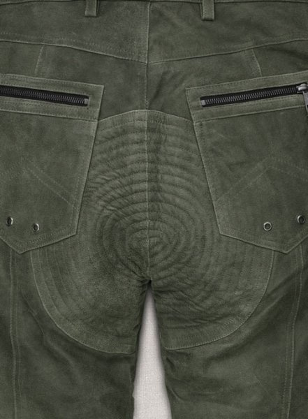 (image for) Vintage Italian Olive Leather Biker Jeans - Style #505