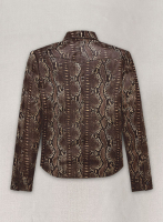 (image for) Dark Brown Python Classic Leather Shirt