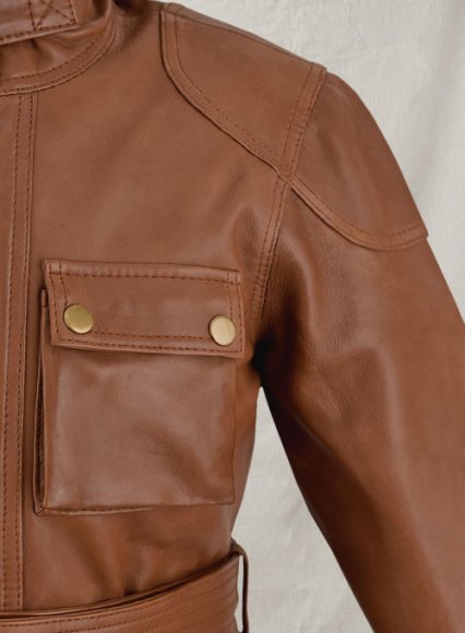 Log Cabin Brown Wax Leather Jacket #286