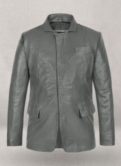 Gray Leather Jacket # 611