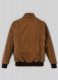 Soft Caramel Brown Suede Hunter Bomber Leather Jacket