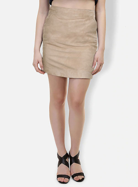 (image for) Dusty Beige Suede Basic Leather Skirt # 153