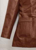 (image for) Tan Brown Jennifer Aniston Friends Season 5 Leather Blazer