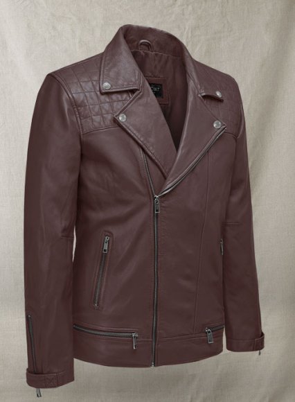 (image for) Ironwood Burgundy Biker Leather Jacket