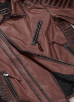 (image for) Charles Burnt Maroon Leather Jacket