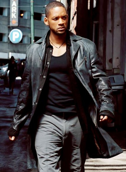 Will Smith I Robot Leather Long Coat