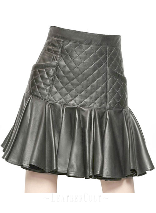 Rock n Roll Flare Leather Skirt - # 471 - Click Image to Close