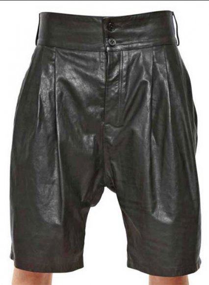 Pleated Leather Shorts Style # 363