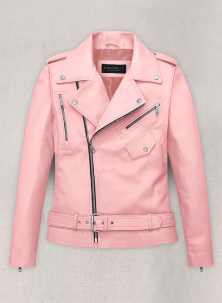 Light Pink Jessica Alba Leather Jacket