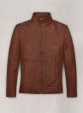 (image for) Tan Brown Washed and Wax Leather Jacket # 707