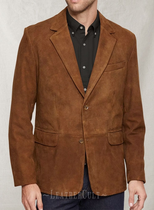 Suede Leather Blazer - Click Image to Close