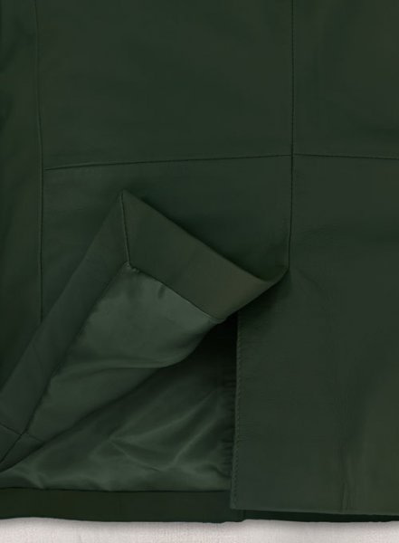 (image for) Soft Deep Olive Leather Blazer