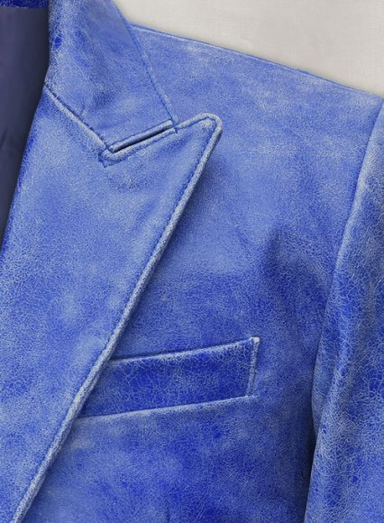 (image for) Artistic Blue Leather Blazer