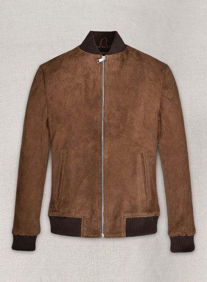 Oak Brown Suede Richard Madden Leather Jacket #1