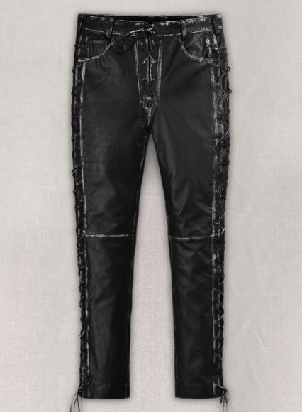 (image for) Rubbed Black Leather Pants #515