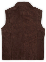 (image for) Soft Dark Brown Suede Leather Vest # 354