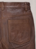 (image for) Spanish Brown Washed and Wax Leather Biker Jeans - Style #502