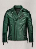 (image for) Charles Burnt Green Leather Jacket