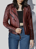 (image for) Charlotte Burnt Maroon Leather Jacket