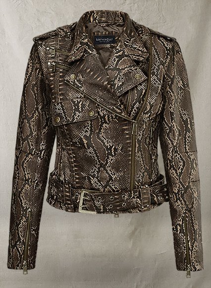 Dark Brown Python Leather Jacket # 280