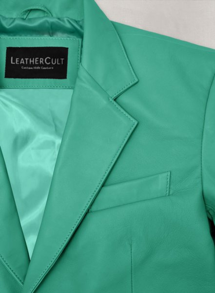 (image for) Soft Castle Green Leather Blazer