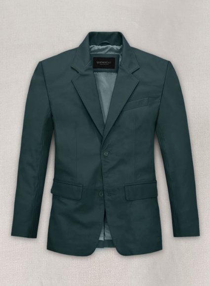 (image for) Soft Prussian Blue Leather Blazer