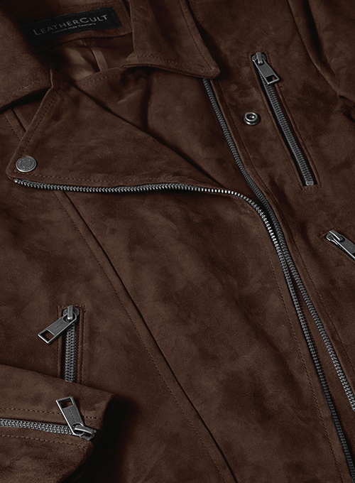 (image for) Dark Brown Suede Vanessa Hudgens Leather Jacket #3 - Click Image to Close